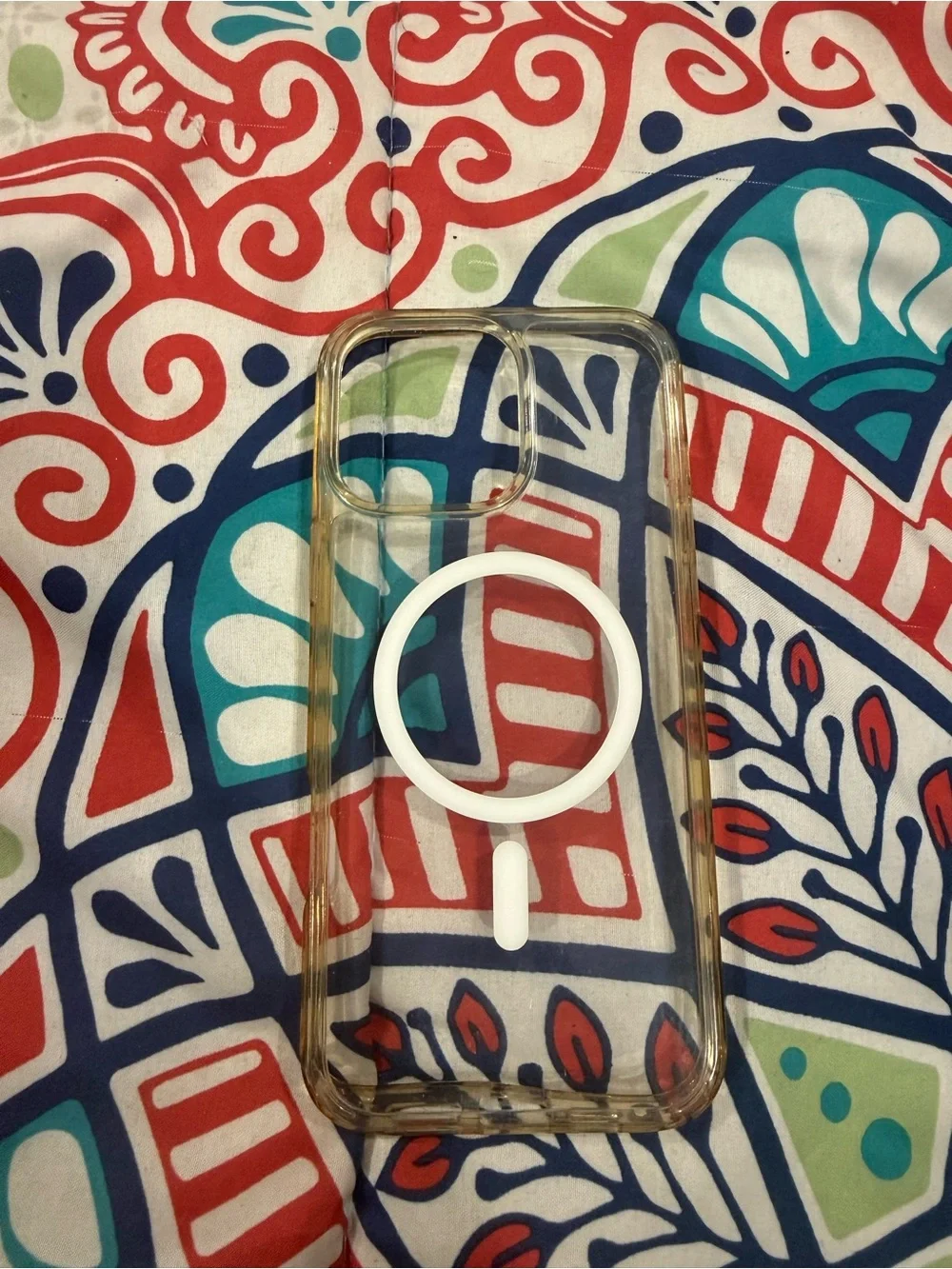 Clear MagSafe-Compatible Phone Case with White Mag Ring